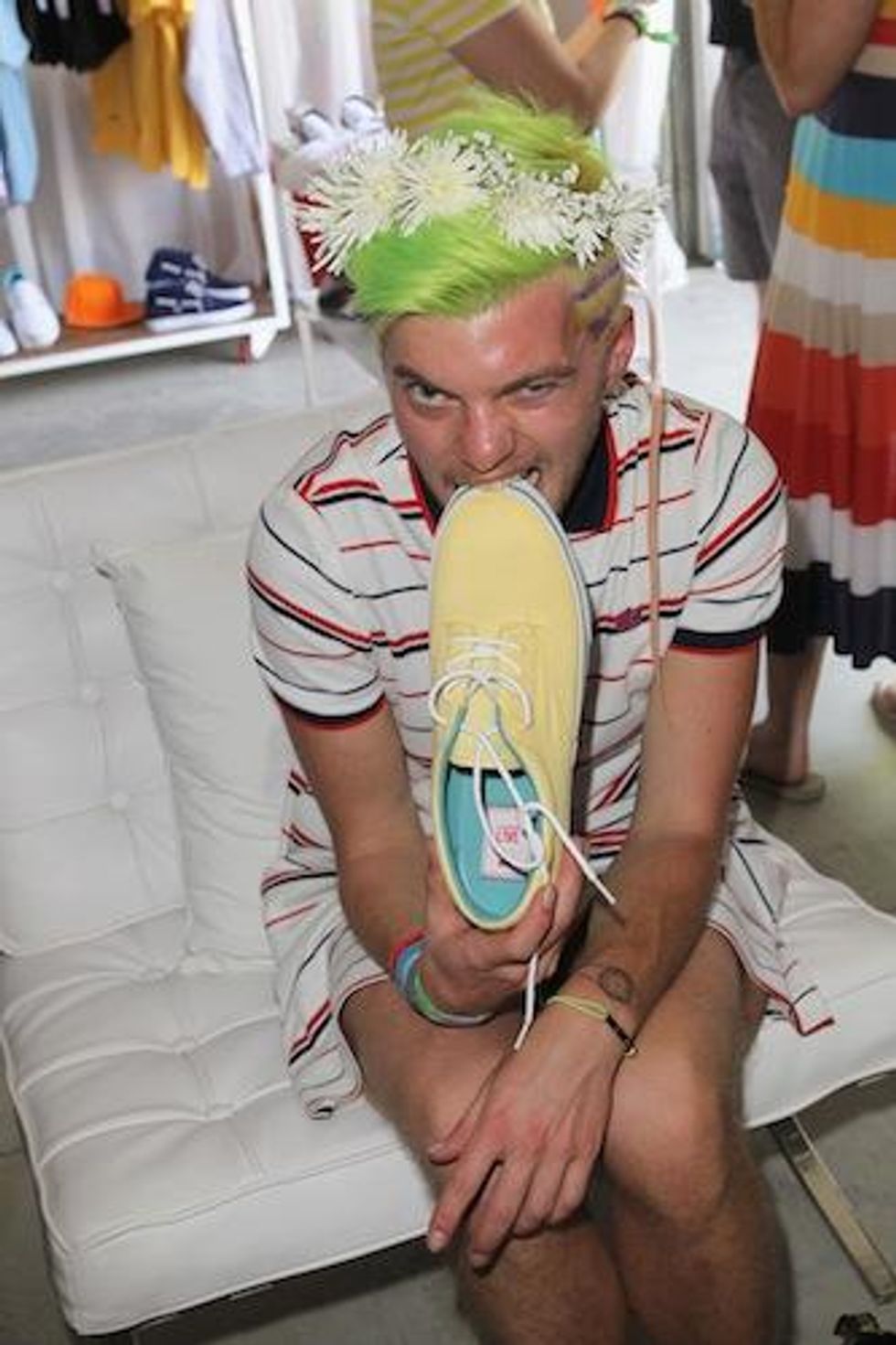 Guest Enjoying Himself in Pop-Up Store