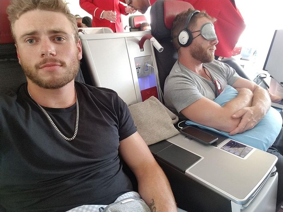 Gus and Matt say bye to Vienna.