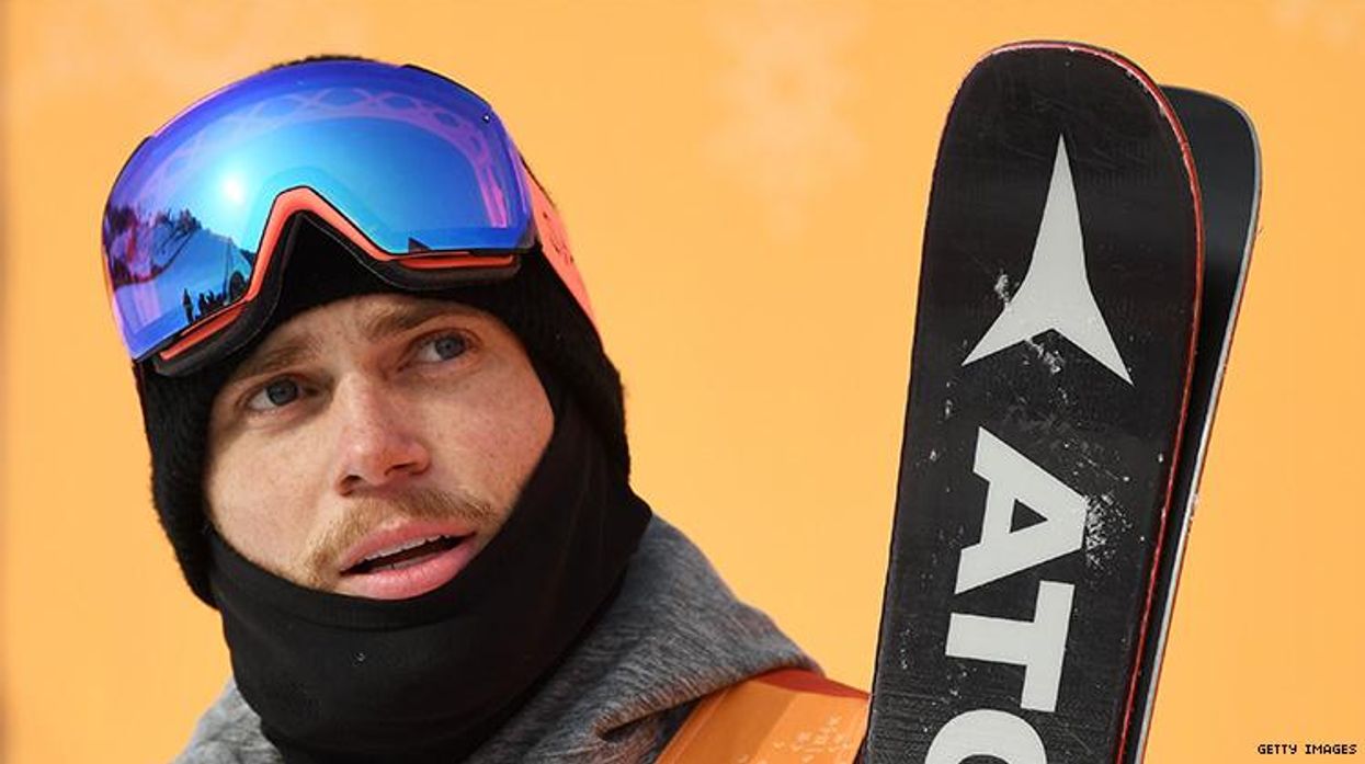Gus Kenworthy in his skiing gear.