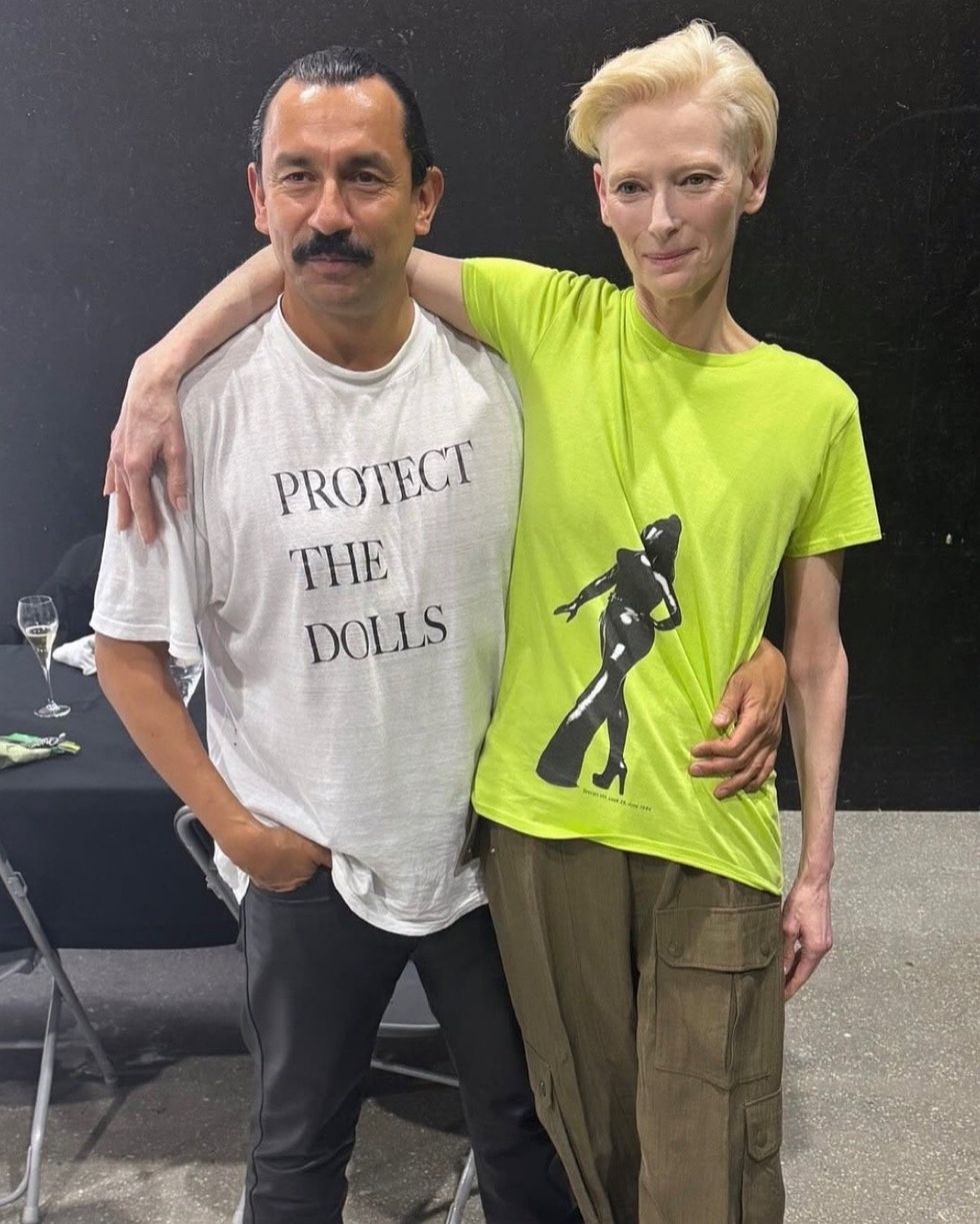 Haider Ackermann and Tilda Swinton via Instagram