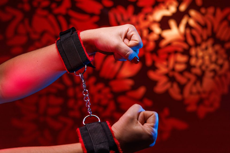 Hands in restraints
