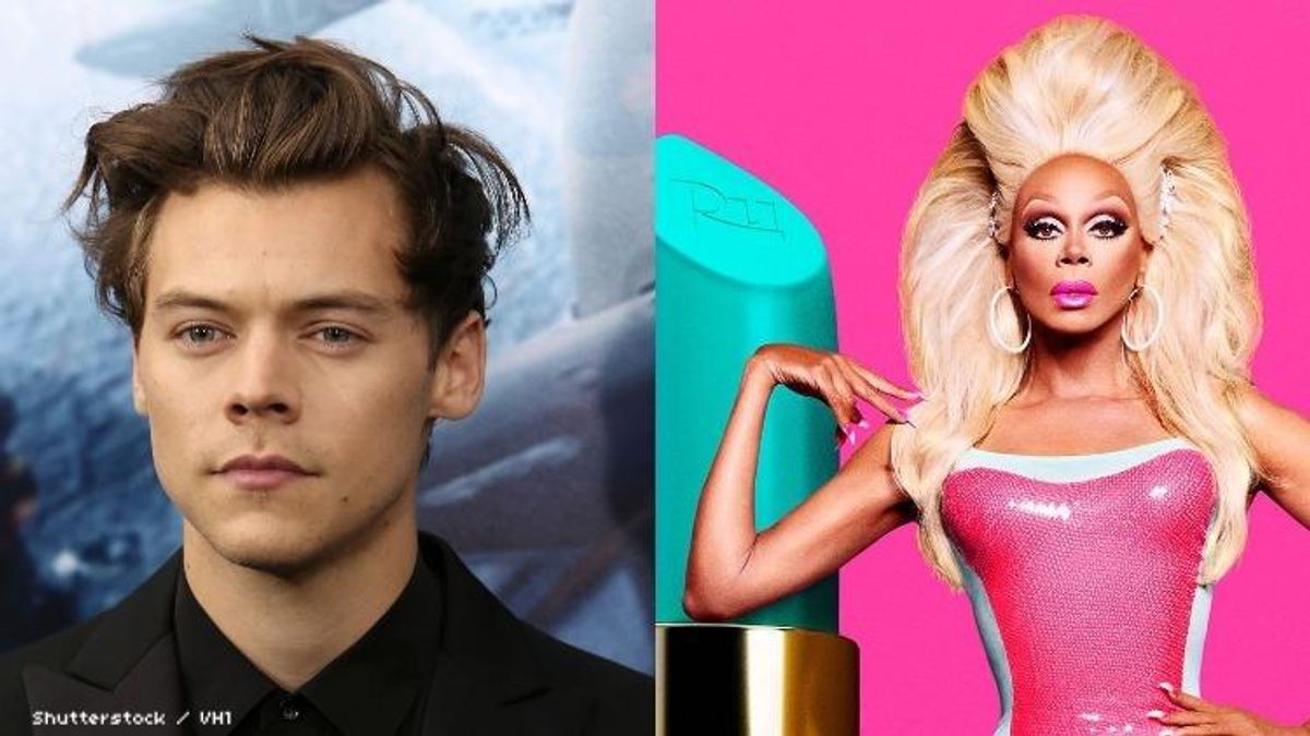 Harry Styles and RuPaul Charles portraits.