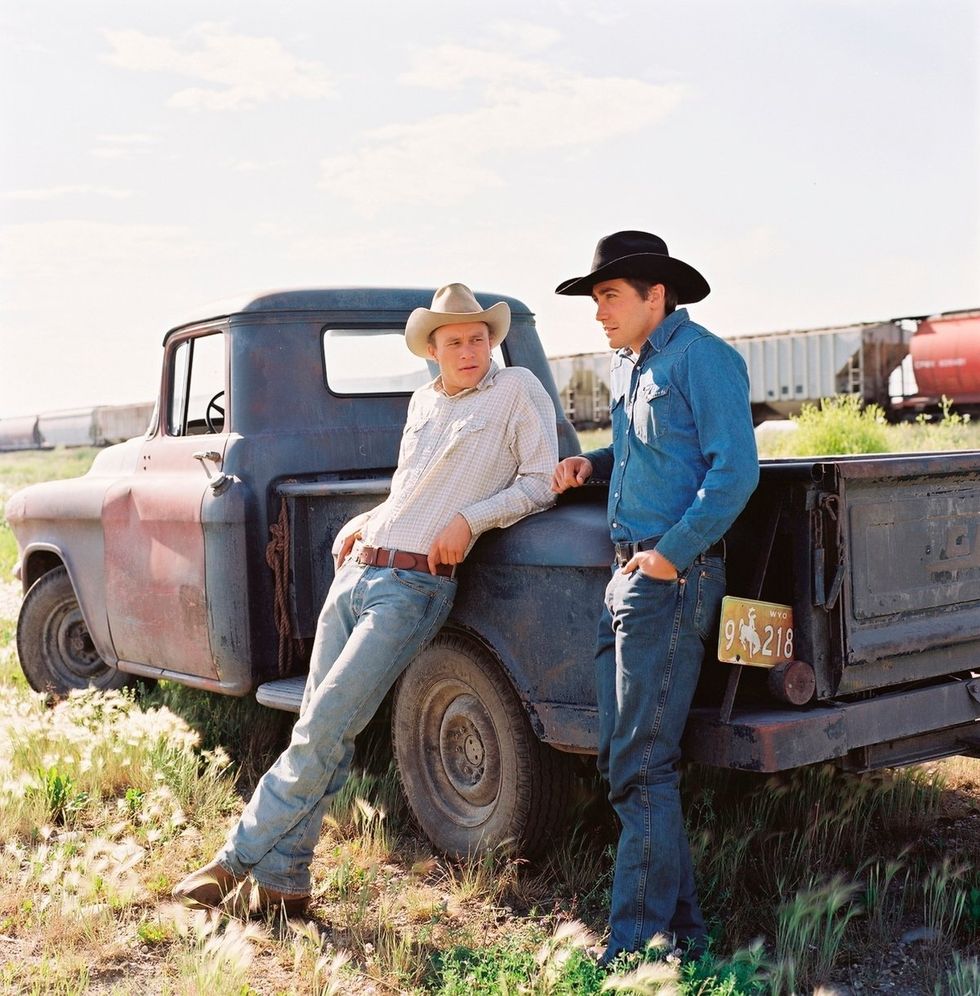 Heath Ledger and \u200bJake Gyllenhaal in Brokeback Mountain