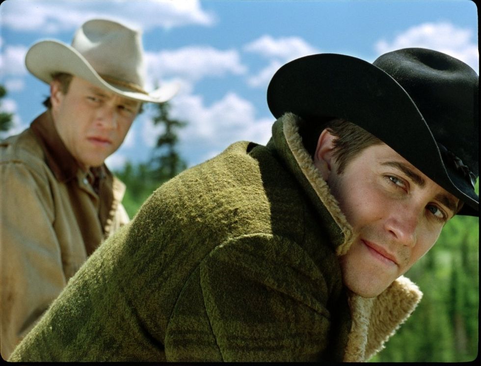 Heath Ledger and \u200bJake Gyllenhaal in Brokeback Mountain