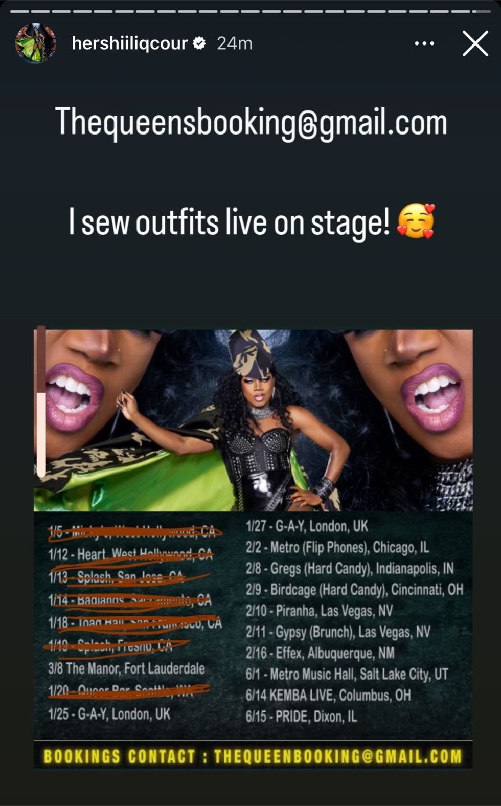 Hershii LiqCour Jete\u0301 via Instagram stories