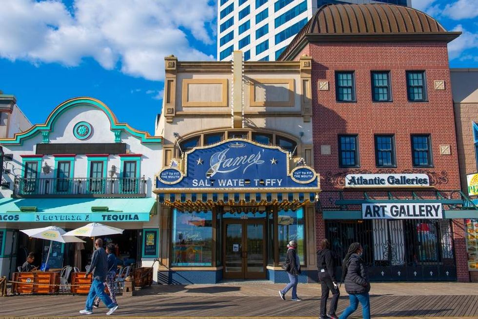 Historic stores along Atlantic City boardwalk