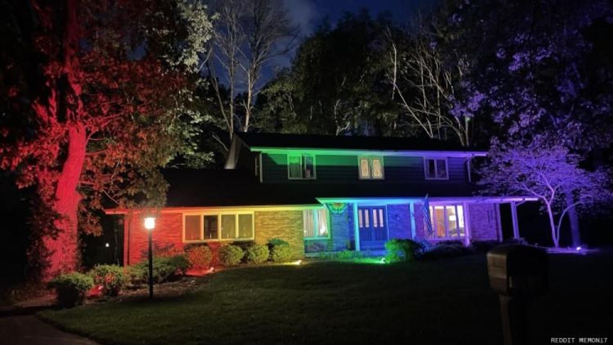 Homeowner Puts on Rainbow Light Show After HOA Says No To Pride Flags