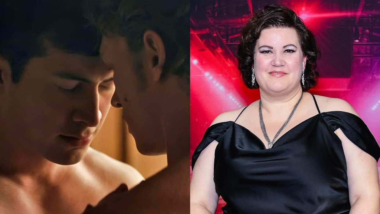 Hudson Williams as Shane Hollander and Connor Storrie as Ilya Rozanov on Heated Rivalry episode 6; Rachel Reid, author of the Game Changers book series, at the premiere of Heated Rivalry season 1 at TIFF Lightbox on November 24, 2025