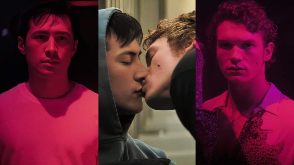 Hudson Williams as Shane Hollander and Connor Storrie as Ilya Rozanov on Heated Rivalry