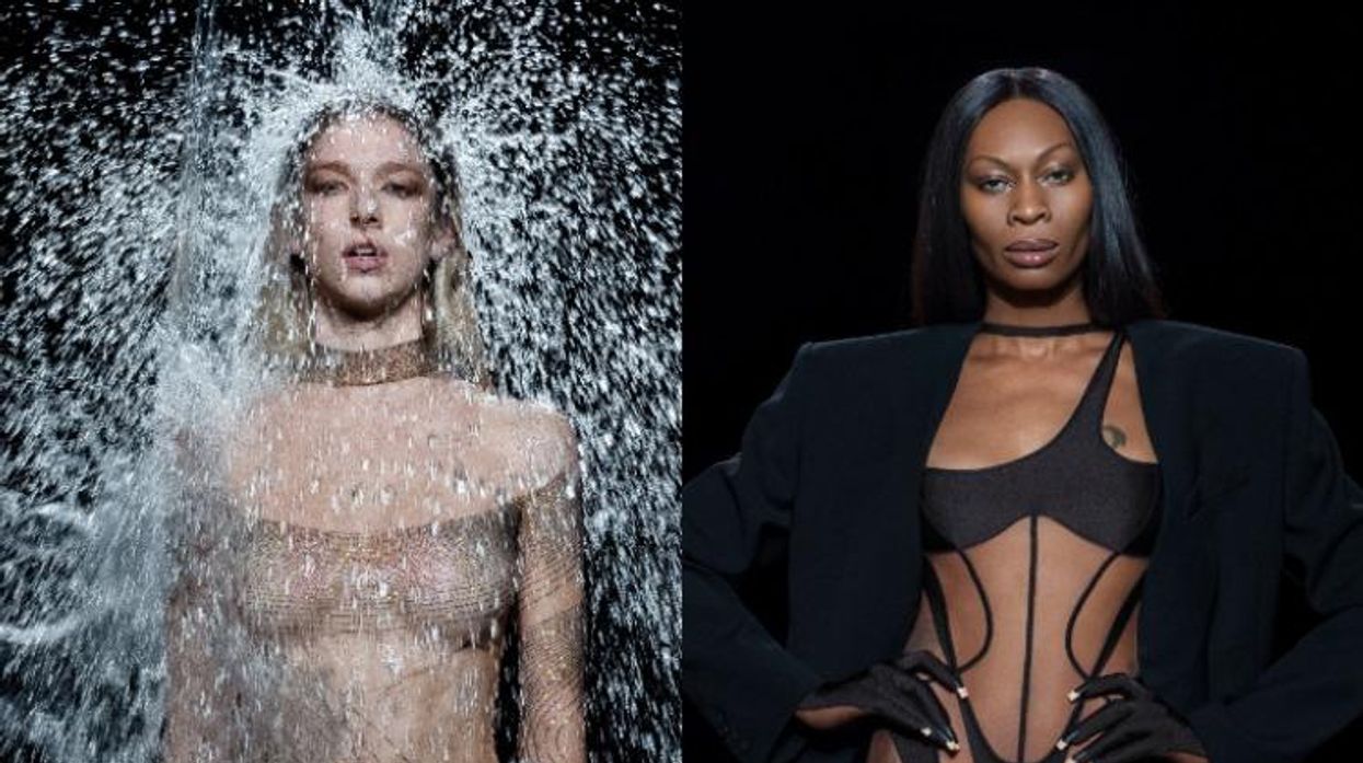 Hunter Schaefer and Dominique Jackson for Mugler