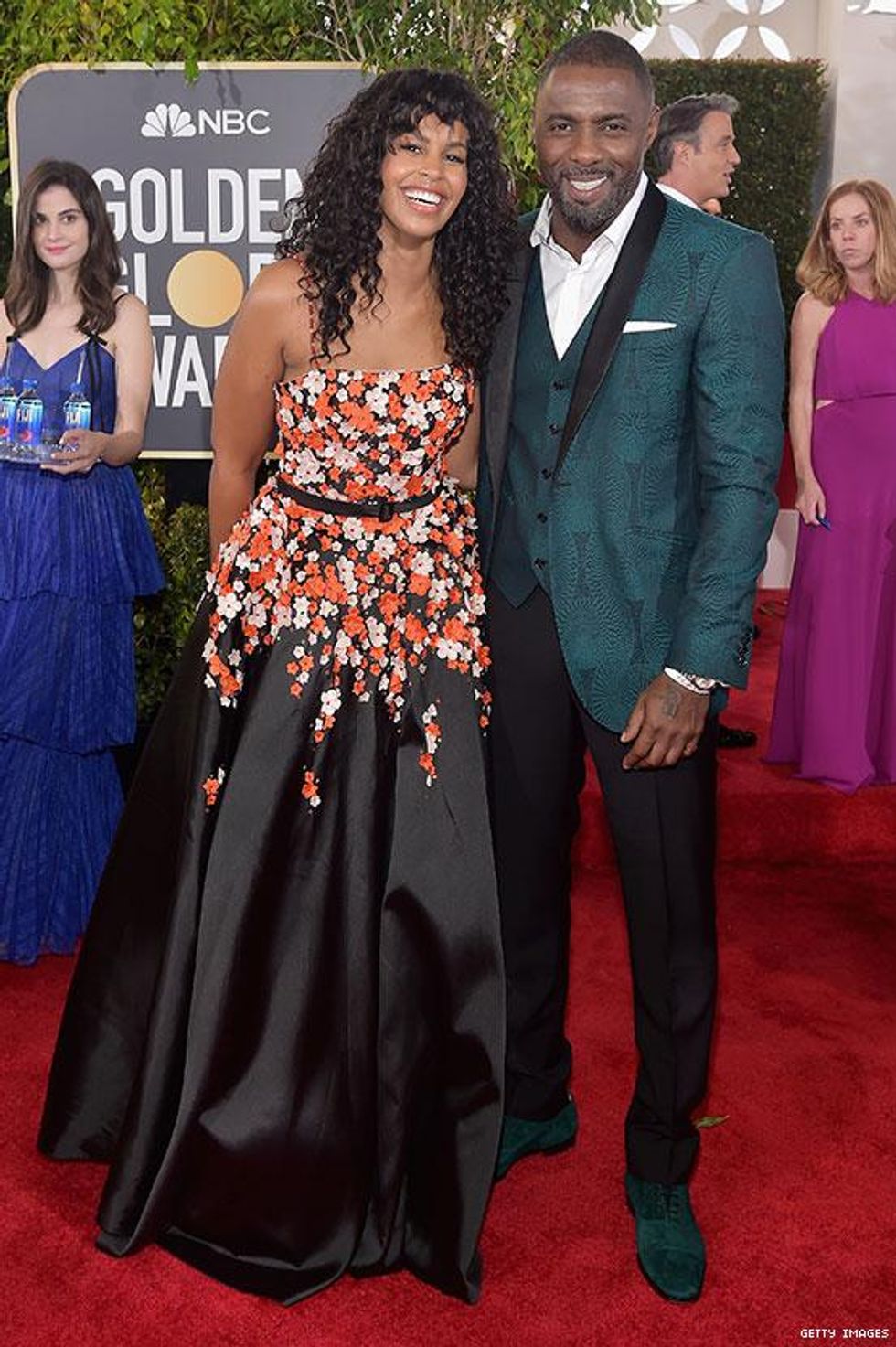 Idris Elba and Sabrina Dhowre at the 2019 Golden Globe Awards.