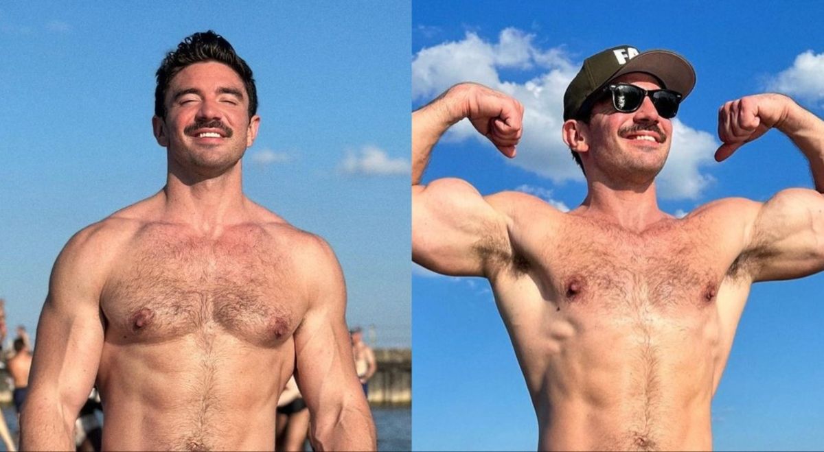Steve Grand Shows Off Surprise in Skimpy Posi​ng Suit