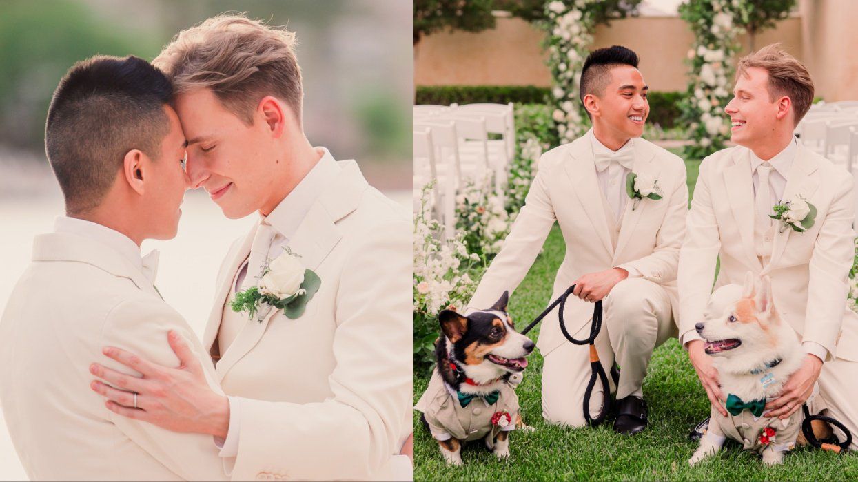 Lakeside romance and corgi cuteness at this elegant Las Vegas wedding