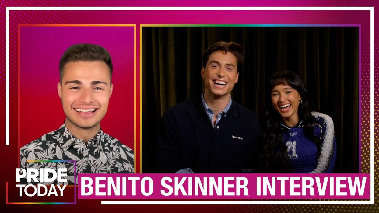 <p>Benito Skinner dishes on his steamy & 'hot' sex scenes in <em>Overcompensating</em></p>