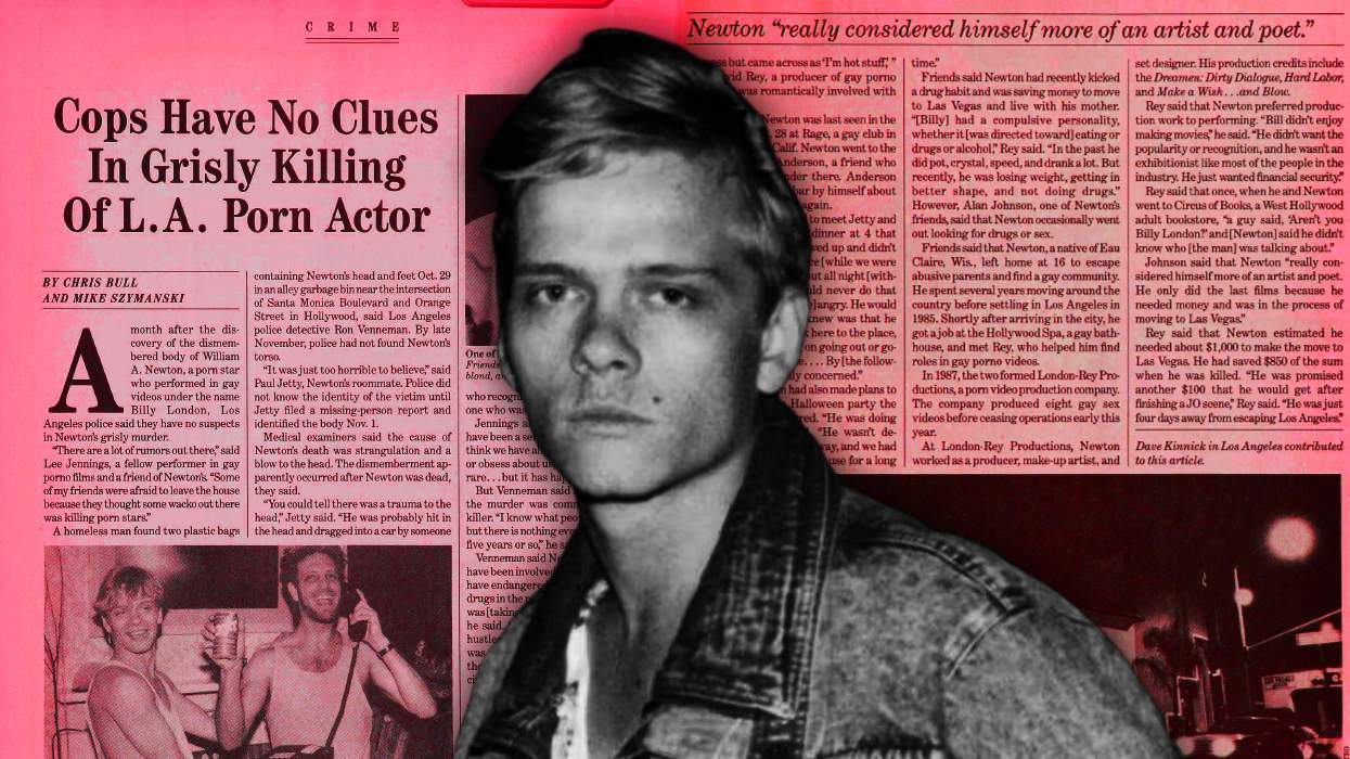 The brutal 1990 murder of a gay porn star was solved with the help of an old 'Advocate' article