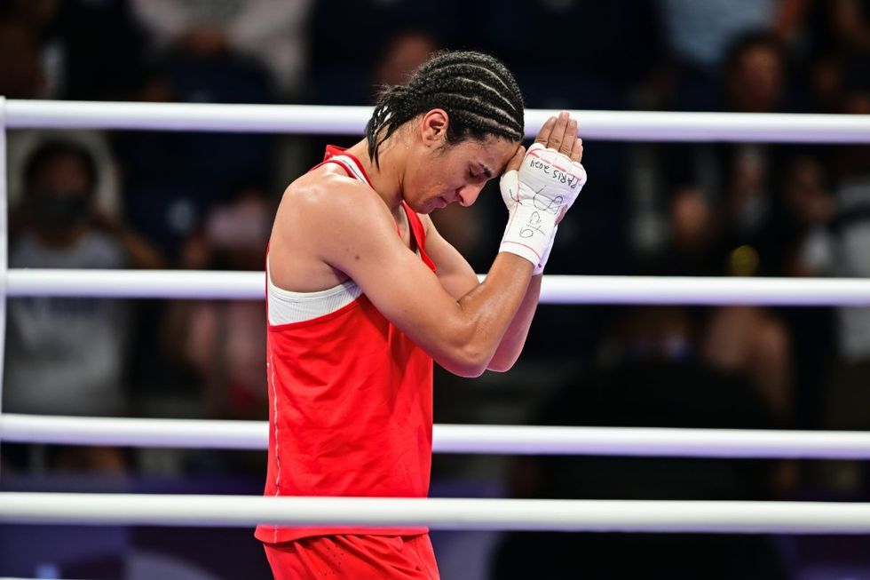 Imane Khelif after winning another match at the Paris 2024 Olympics