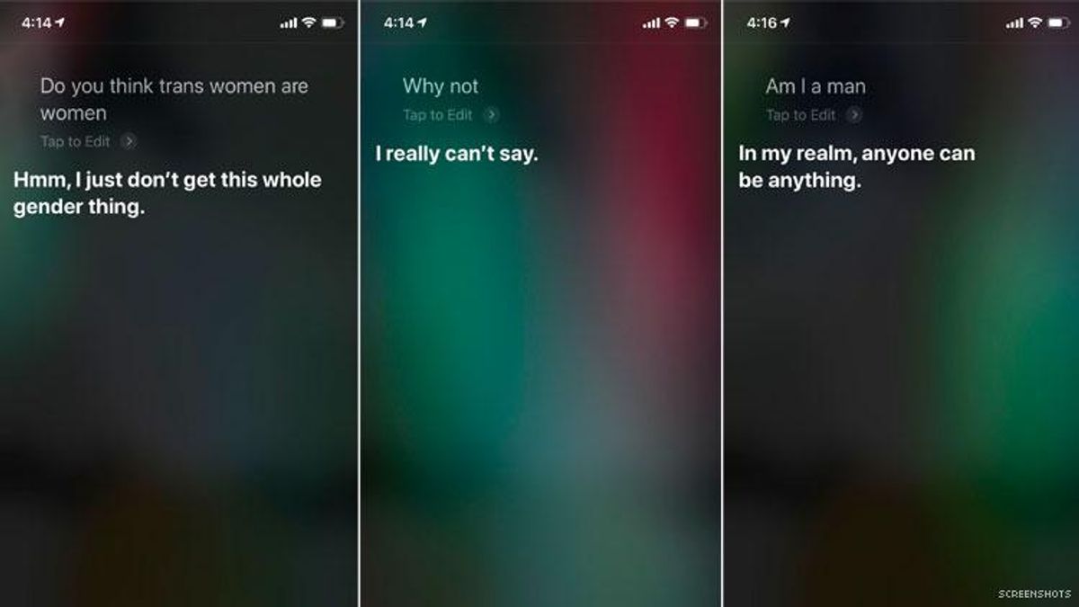 Is Siri a TERF? An Out Investigation