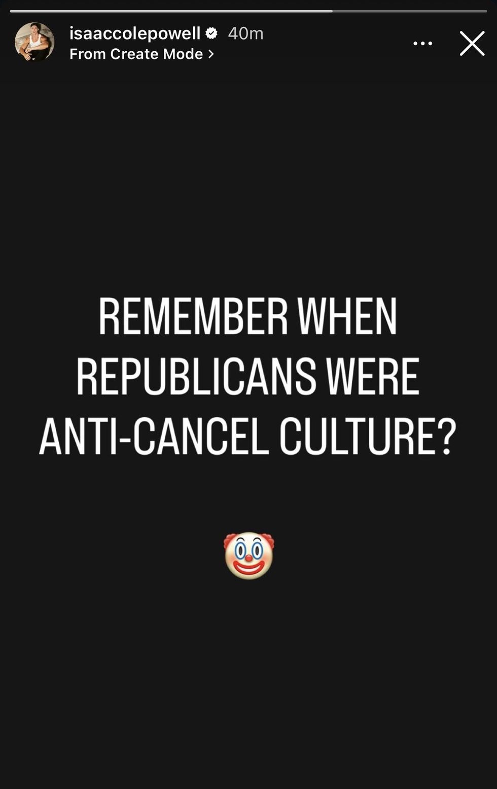 Isaac Cole Powell via Instagram Story