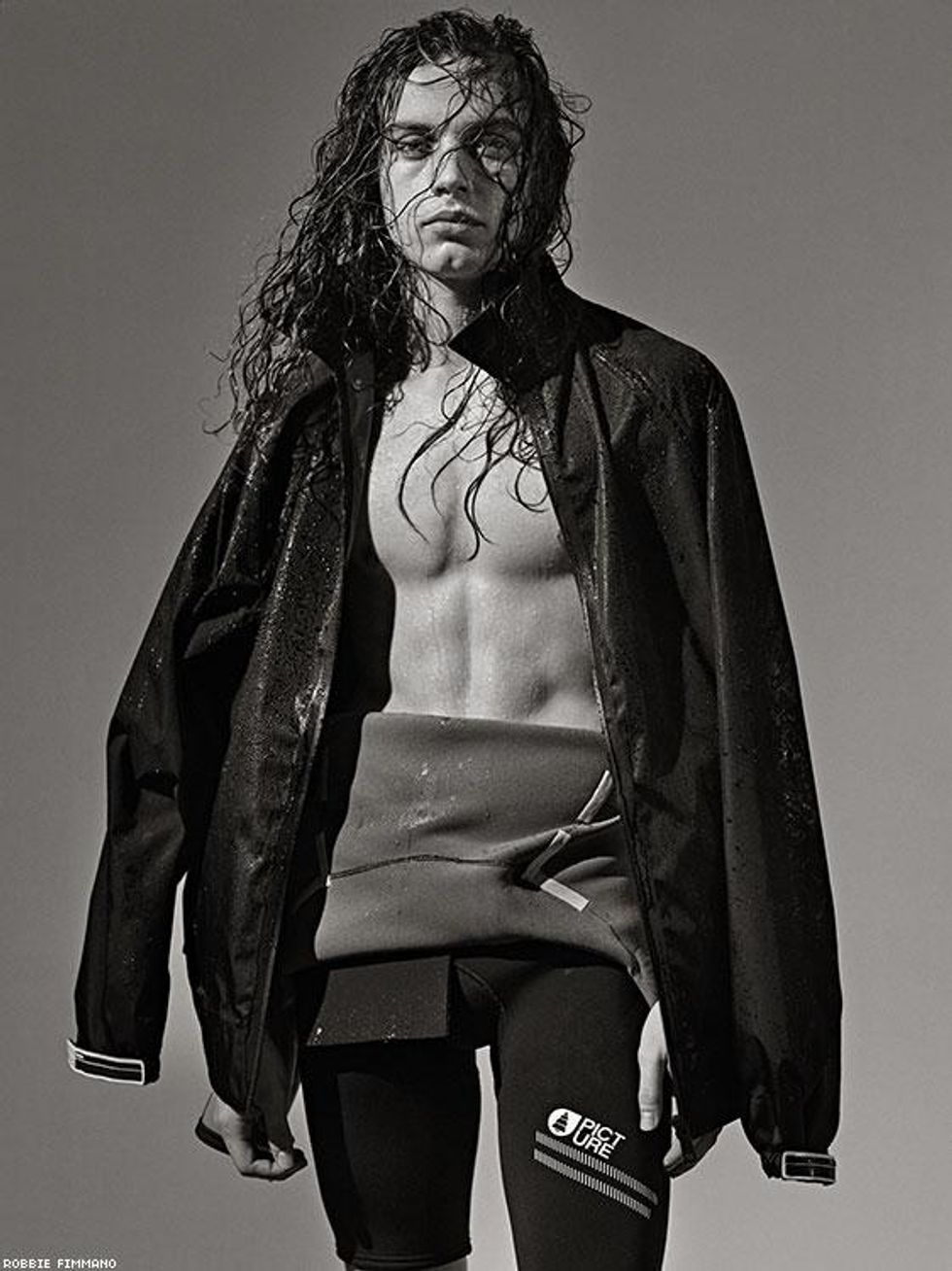 Jacket by Prada, wet suit by Picture available at Paragon Sports