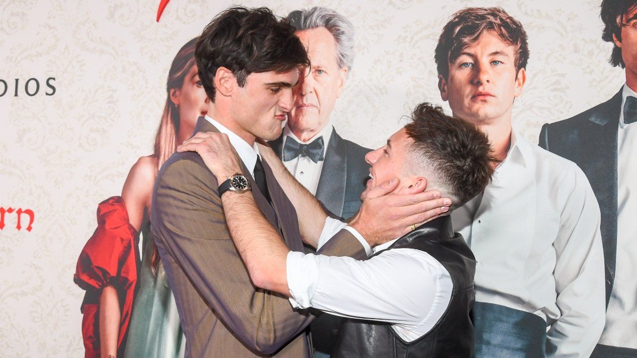 Jacob Elordi and Barry Keoghan in the Saltburn premiere