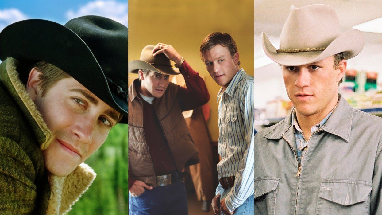 Jake Gyllenhaal and Heath Ledger in Brokeback Mountain.