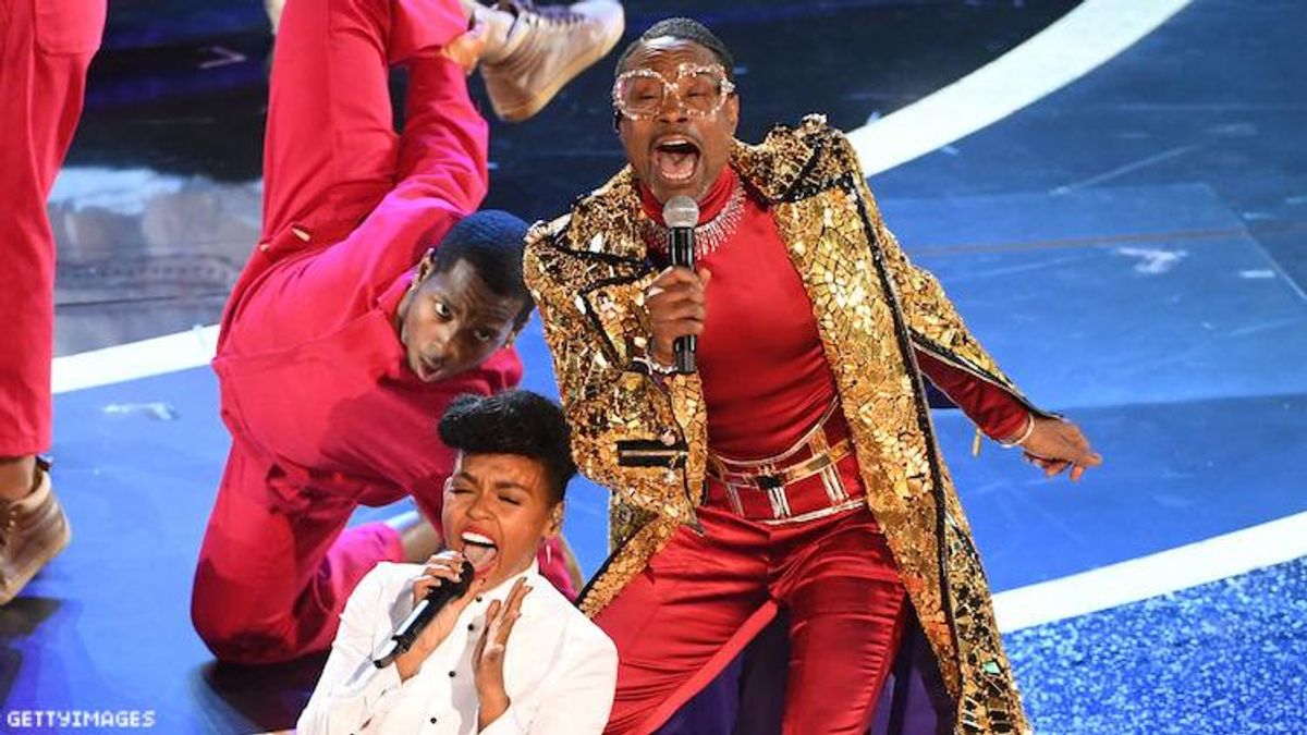 Janelle Monae and BIlly Porter performing at the Oscars. 