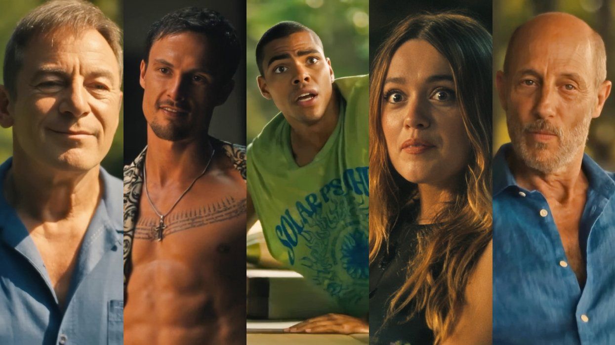 Jason Isaacs; Arnas Fedaravicius; Nicholas Duvernay; Aimee Lou Wood; Jon Gries on The White Lotus season 3