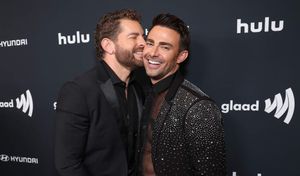 Jaymes Vaughan rocks a tight red Speedo in new vacay pics with Jonathan Bennett
