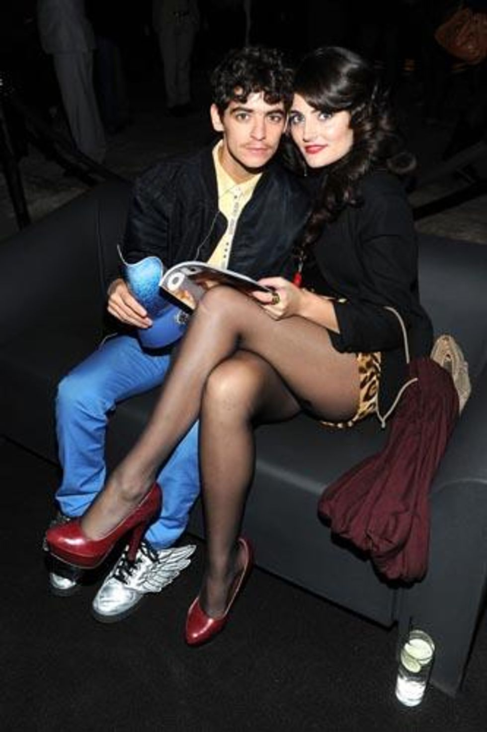 JD Samson shows off the new issue at the Out100 party