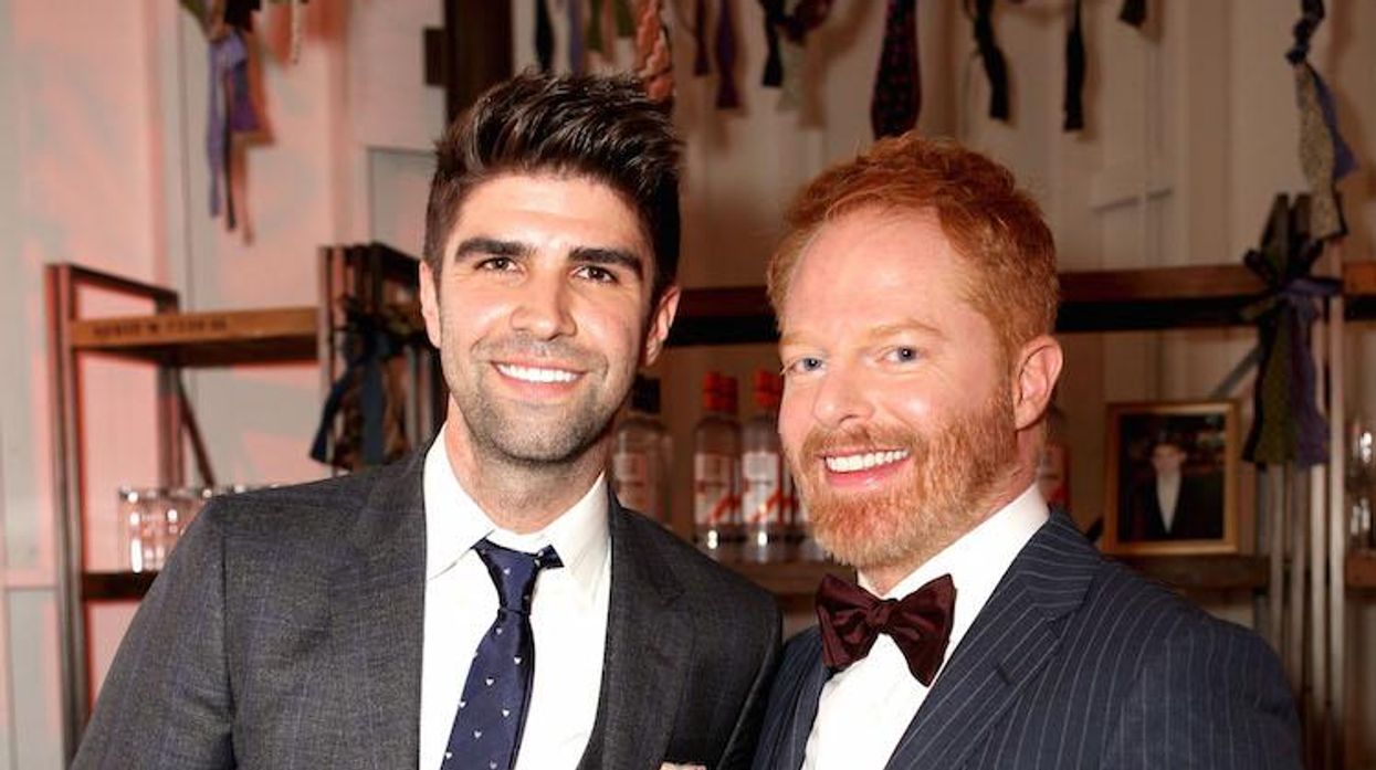 Jesse Tyler Ferguson and Justin Mikita at their shared birthday party