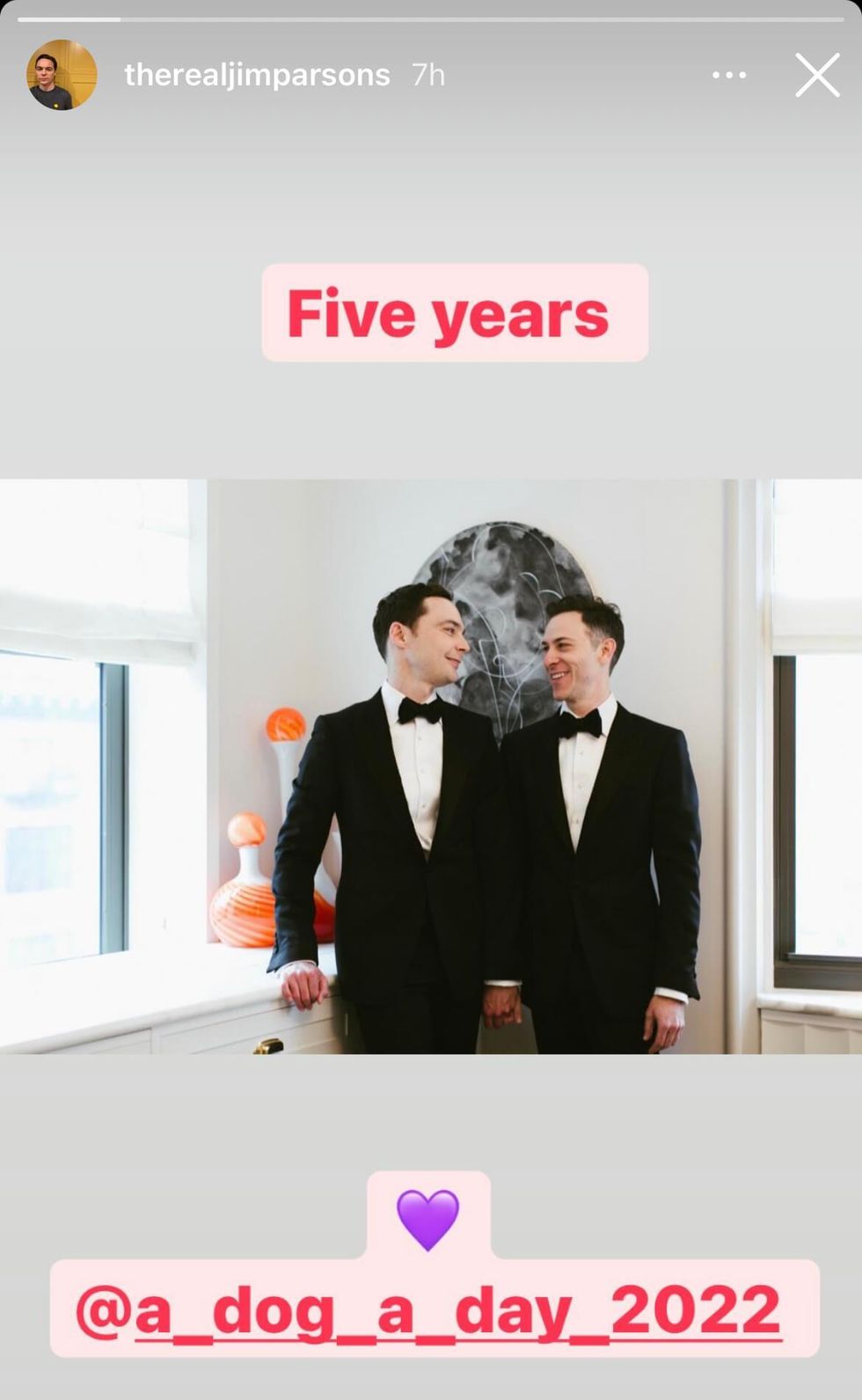 Jim Parsons and Todd Spiewak via Instagram Story