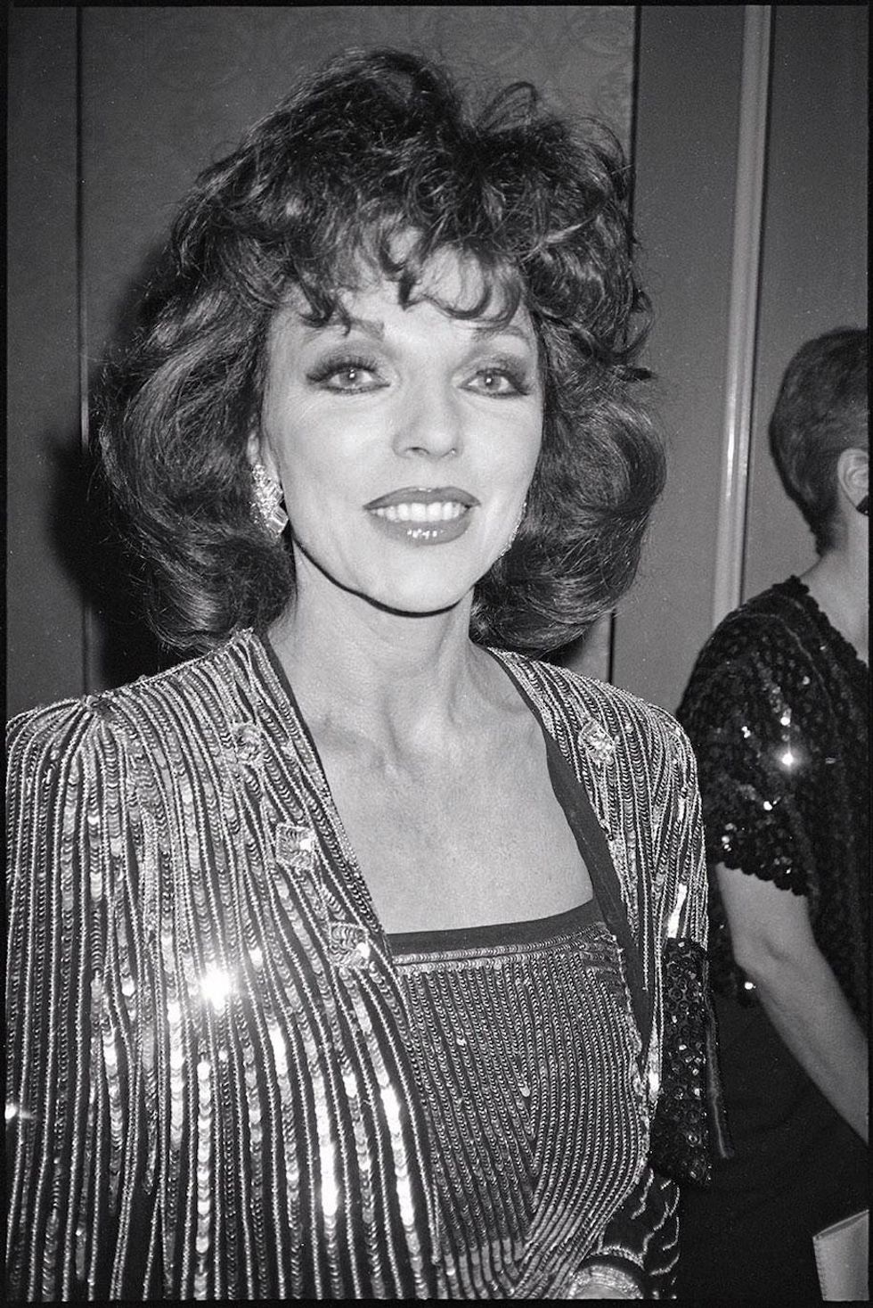 Joan Collins at Love Boat Thousandth Guest Star party, 1985.