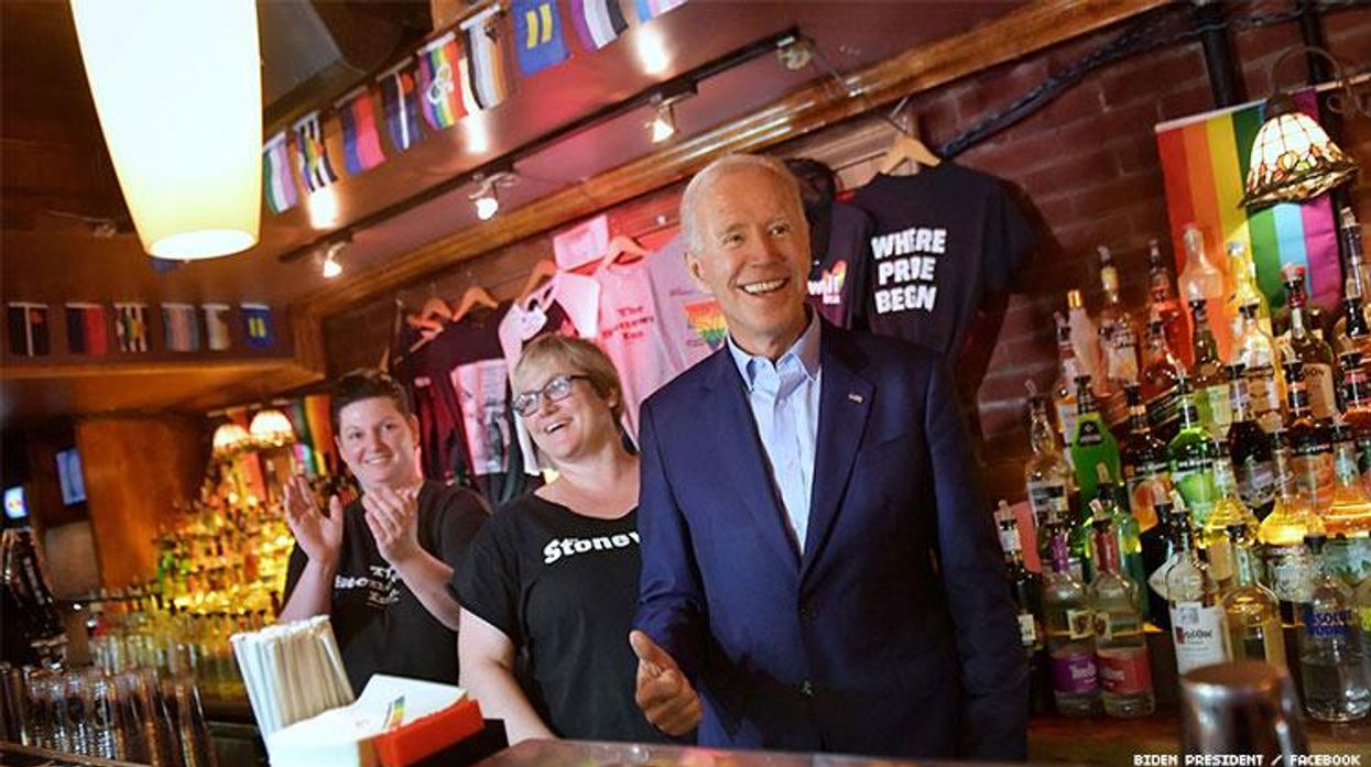 Joe Biden pays surprise visit to Stonewall Inn.