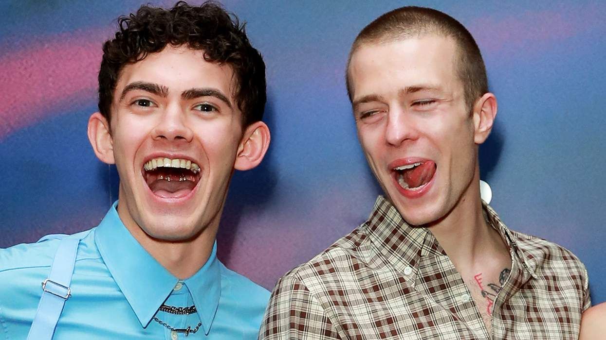 Joe Locke and Ruaridh Mollica at a party for the West End play Clarkston in 2025