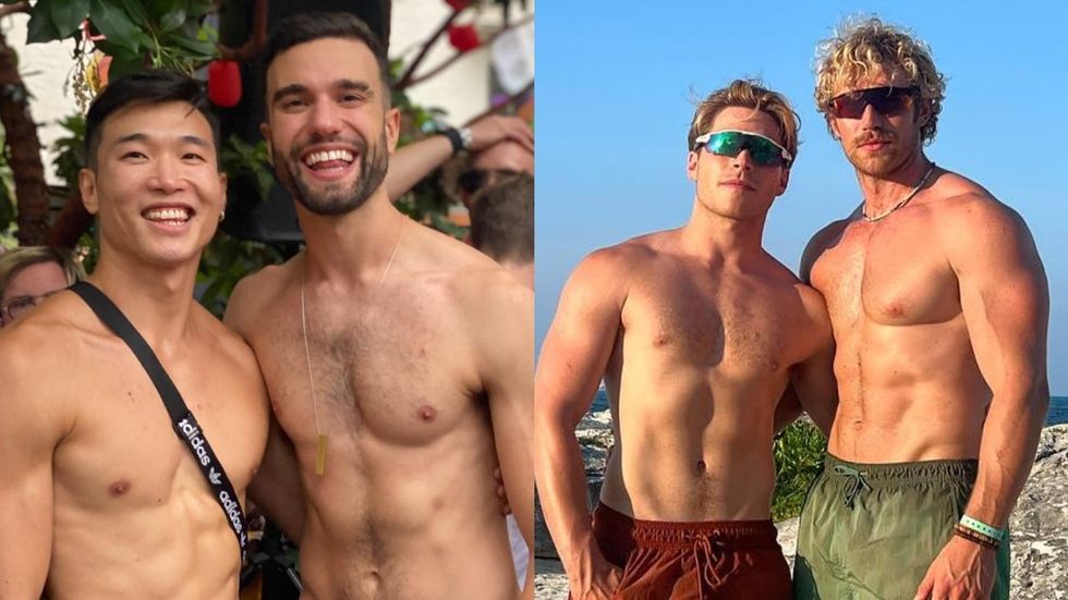 Joel Kim Booster and John-Michael Kelly; Zane Phillips and Froy Gutierrez