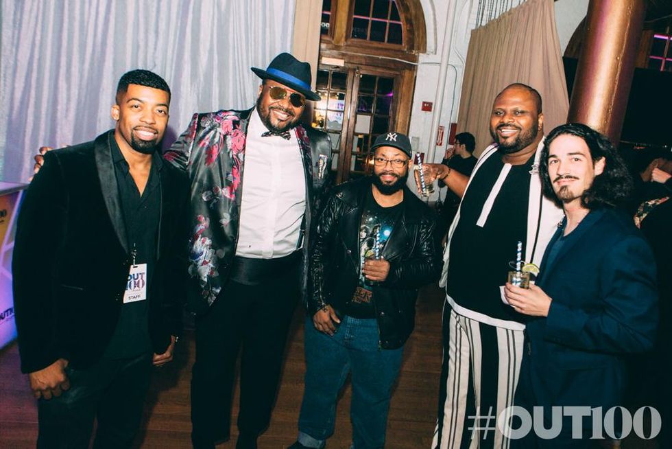 Joey Harris (left) and guests at the 2017 OUT100 Gala