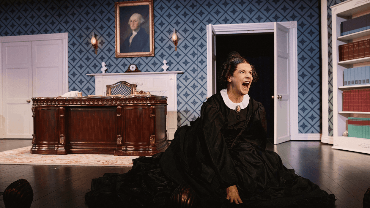 John Cameron Mitchell as Mary Todd Lincoln in Oh Mary on Broadway