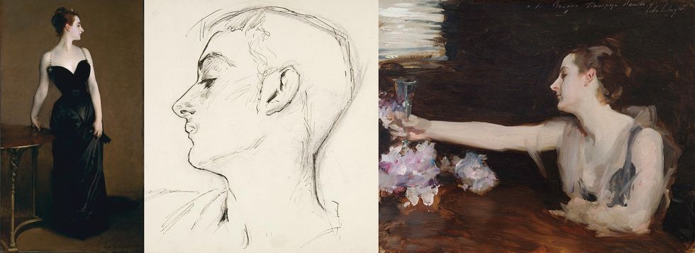 JOHN SINGER SARGENT\u200b paintings \u200bMADAME X ALBERT DE BELLEROCHE IN PROFILE MADAME GAUTREAU DRINKING A TOAST