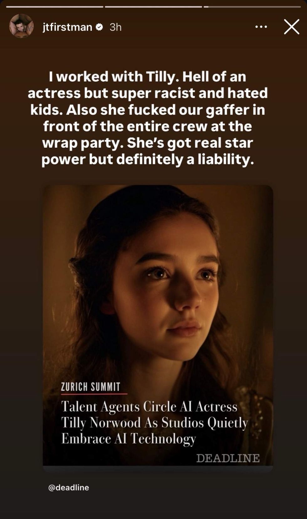 Jordan Firstman via Instagram Story