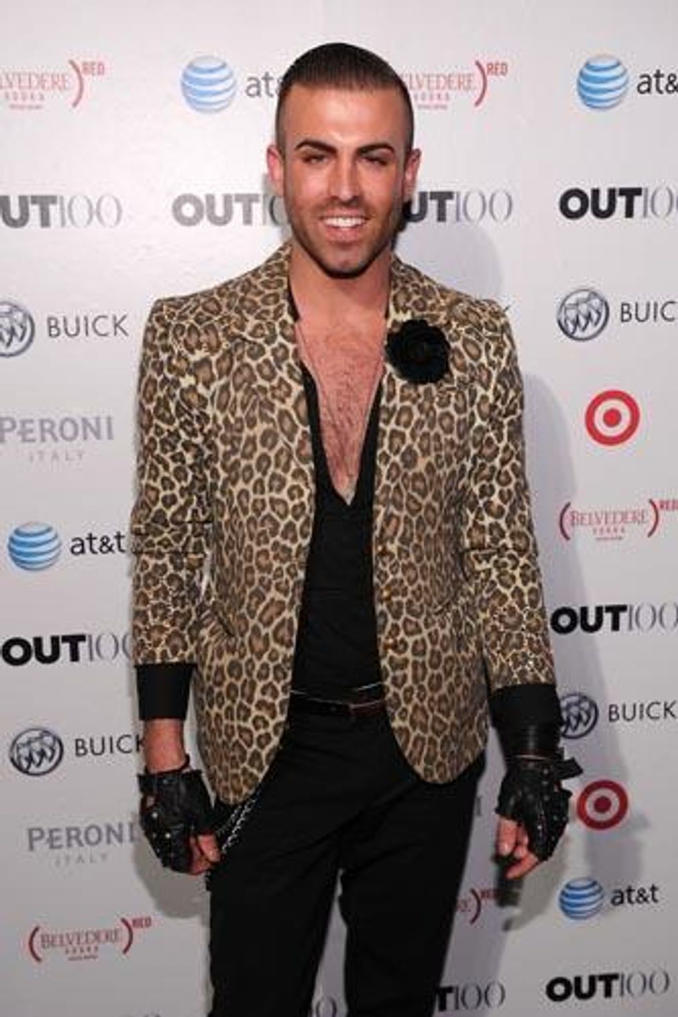 Joshua McKinley Cook from Project Runway on the Out100 red carpet