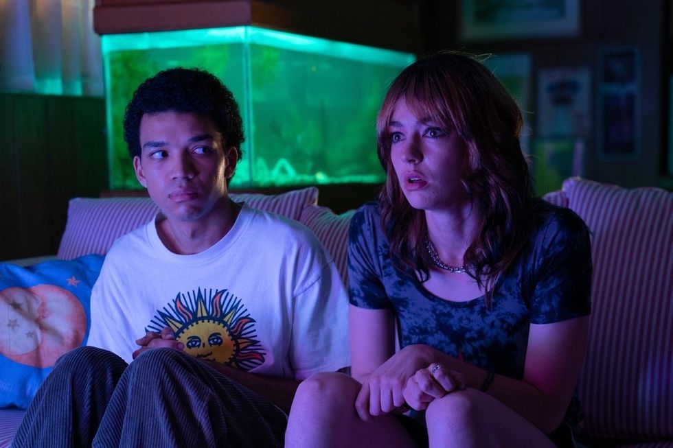 Justice Smith and Brigette Lundy Paine in I Saw the TV Glow