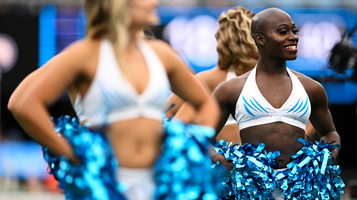 Justine Lindsay of the Carolina Panthers TopCats performs before the Carolina Panthers and New Orleans Saints take the field at Bank of America Stadium on September 25, 2022 in Charlotte, North Carolina