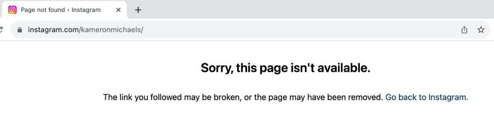 Kameron Michaels\u2019 Instagram deactivated
