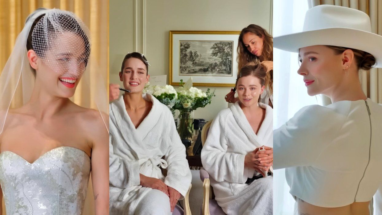 ​Kate Harrison and Chloë Grace Moretz in the final wedding dress fittings for their wedding