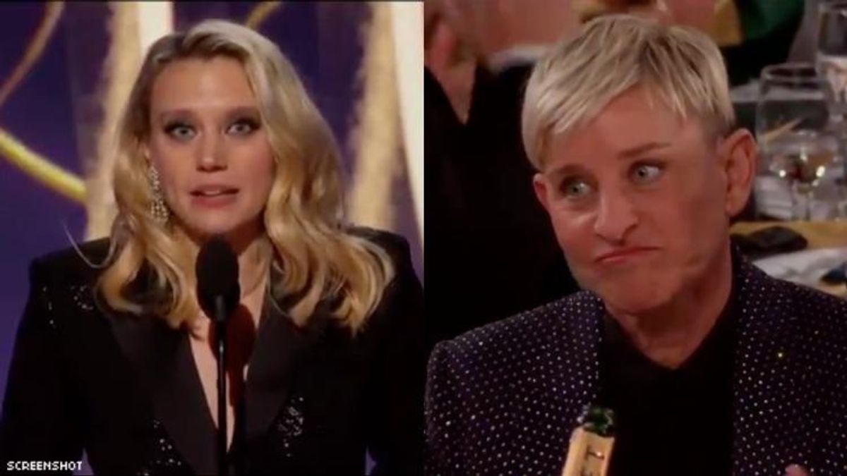 Kate McKinnon and Ellen DeGeneres at the Golden Globes. 
