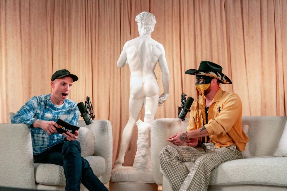 Katya and Orville Peck on Grindr\u2019s \u201cWho\u2019s the A**hole\u201d video series