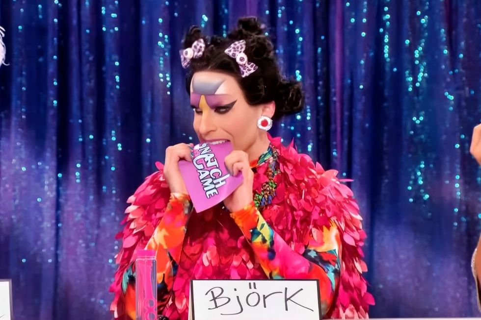 Katya as Bj\u00f6rk in the Snatch Game of RuPaul's Drag Race All Stars season 2