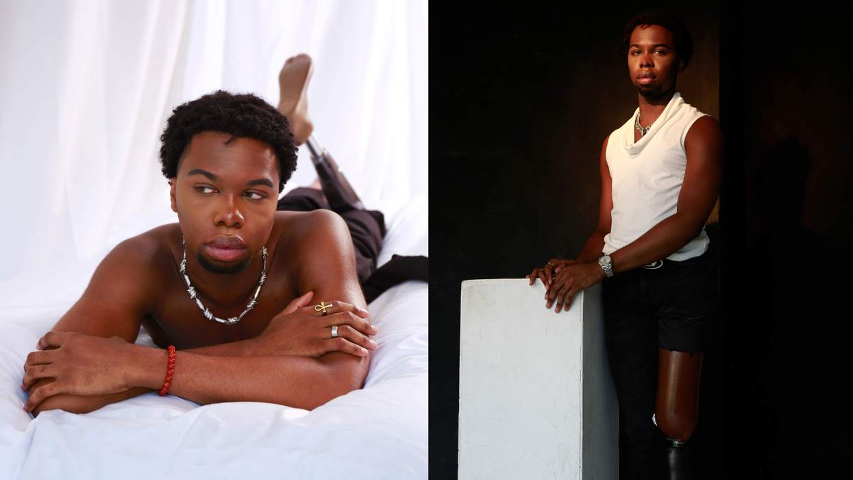 Keith Parris laying down and second pose of him standing at a podium