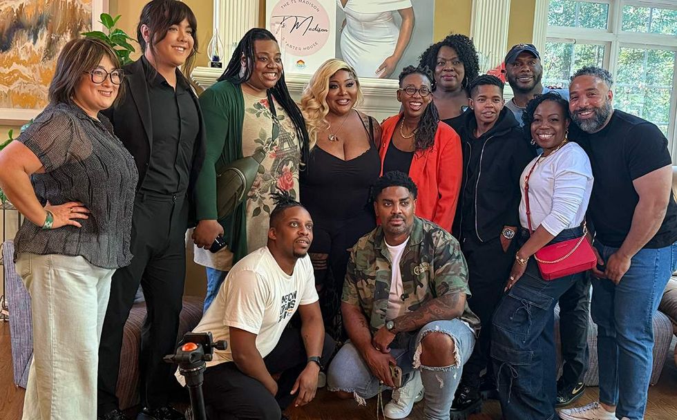 Kelley Robinson of HRC with TS Madison and crew in the living room of TS Madisons Georgia home October 2025