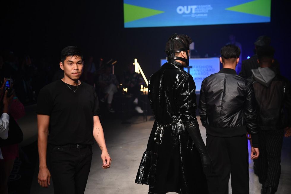 Kevin Jaedon joins his models on the runway